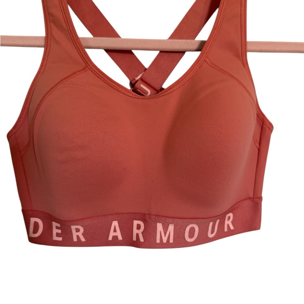 Under Armour Pink Sports Bra with Cross-Back Design